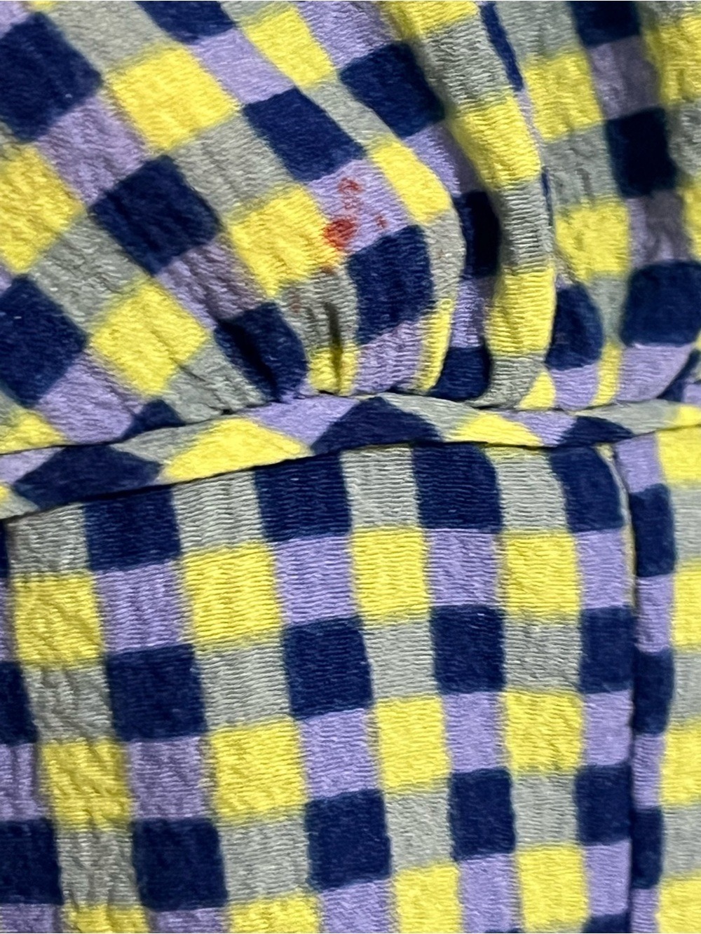 Urban Outfitters Blue Yellow Plaid Seersucker Feel Mini Dress XS/S Preppy Twee - Picture 6 of 8